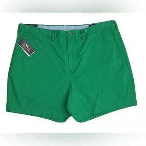 Polo Ralph Lauren Classic Fit 6" Chino Shorts Green Flat Front Size 36